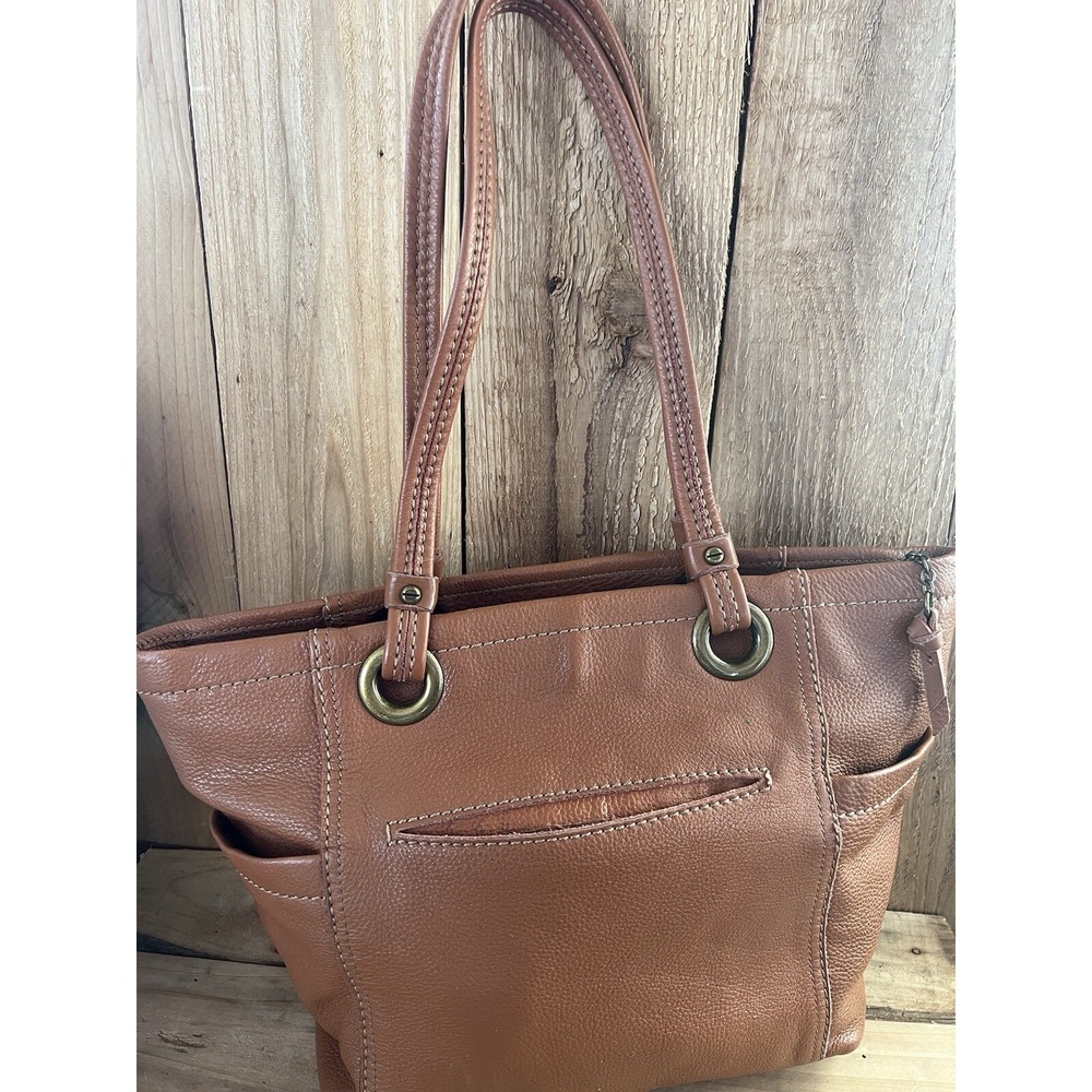The Sak Shoulder Bag Purse Brown Pebbled Leather Old Money Business